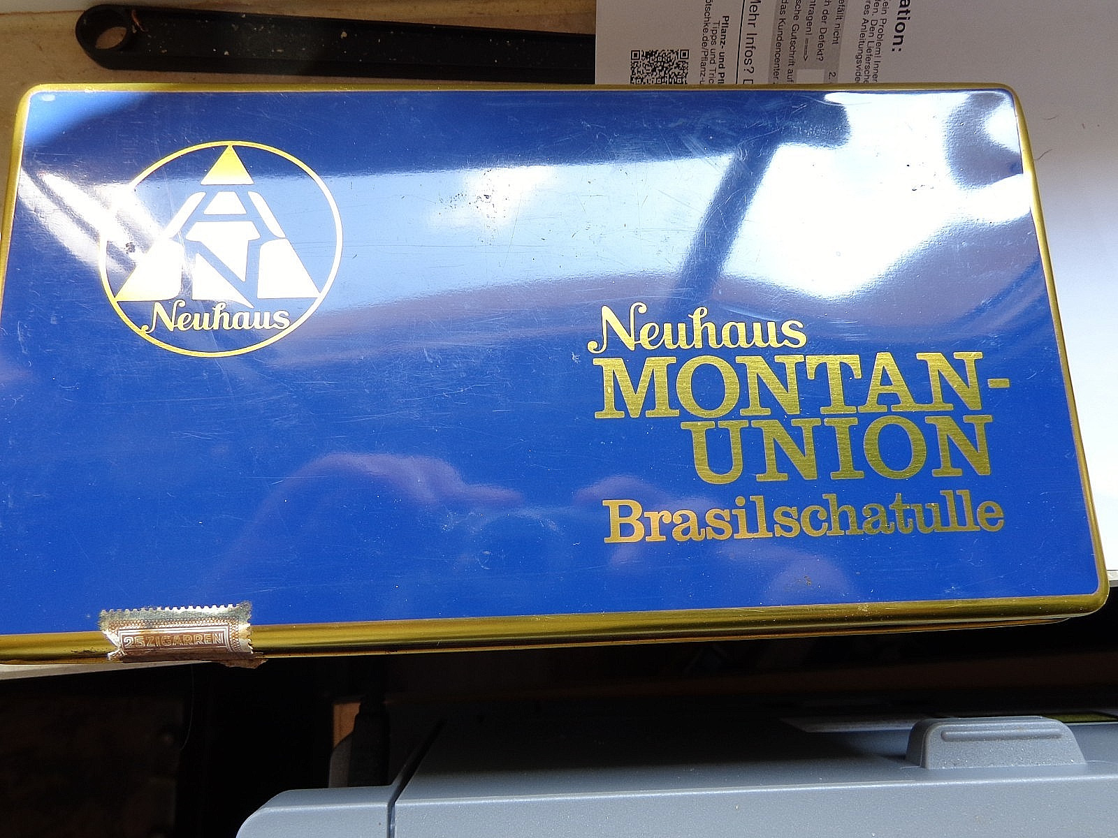 Sammler Zigarren.Neuhaus Brasilschatulle . Aus DM Zeiten.ca. 20 St.Blechdose.