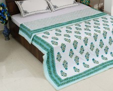 Handmade Cotton Quilt, King Queen Twin Size Blanket Throw Bedding