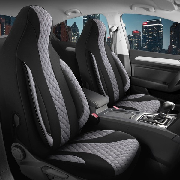 Pilot SitzbezüGe Passend FüR Chevrolet Nubira (Schwarz-Grau) | 2X Vorne | Prime-image