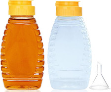 2 Pack Honey Squeeze Bottles BPA Free Plastic 180ml Leakproof Dispensers with