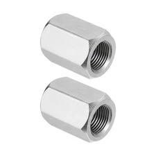 2Pcs M14 x 1.5-Pitch 30mm Length 304 Stainless Steel Hex Coupling Nut Connector