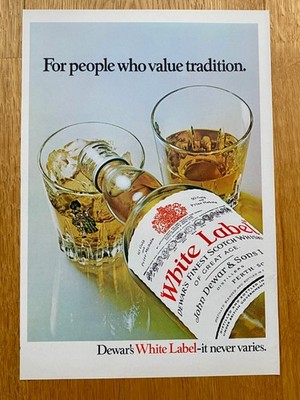 Dewar´s White Label Scotch Whisky 70s retro 1975 Vintage Ad Werbung Reklame