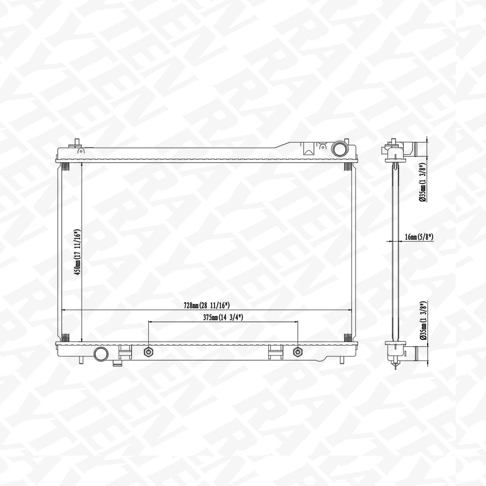 2671 Aluminum Core Radiator for 2003 2004 2005 2006 2007 2008 INFINITI FX45 Foto 2 de 4