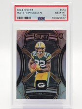 MATTHEW GOLDEN 2024 SELECT XRC ROOKIE SIVLER PRIZM #514 PACKERS GEM PSA 10 Q0004