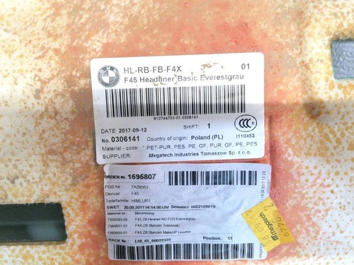BMW 2 F45 2017 Dachhimmel 912744703 - Bild 2 von 4