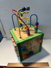 Early Learning Toddler Educational Wooden Activity Game Cube