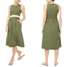 J. Crew Fac NWT High Neck Mix Knit Dress Size Medium in Distressed Fatigue