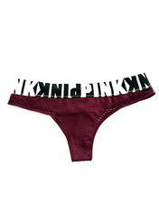Victoria's Secret PINK Seamless Thong Panty Fishnet Ruby Logo