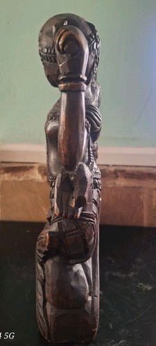 STUNNING Carved Wood Hanuman Monkey God Ramayana & Suvannamaccha Mermaid - Picture 3 of 7