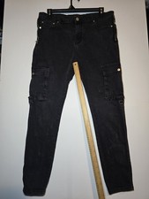 THRT Jeans Men 40 Black Skinny Taper Fit Grudge Skater Raver Pants