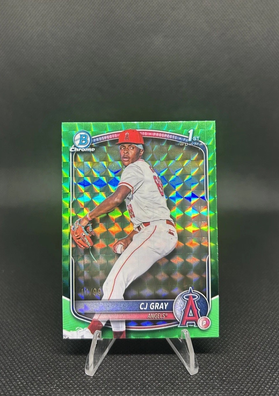 2025 Bowman Draft - Chrome CJ Gray #BDC-197 Green Geometric Refractor /99 (RC)