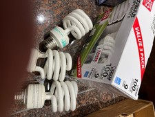 Compact Fluorescent Light Bulbs, 43 Bulbs Assortment, New and Not, Grab Bag
