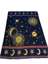 Vintage Celestial Sun Moon Stars Boho Double Sided Blanket 77x55 Y2K