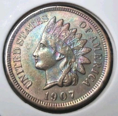 1907 Indian Head Cent Super Uncirculated Cartwheel Monster Tone Liberty Diamonds
