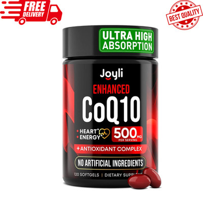 High Absorption Coq10 500MG - Co Q 10 Supplement 120 Softgels for Heart Health&E
