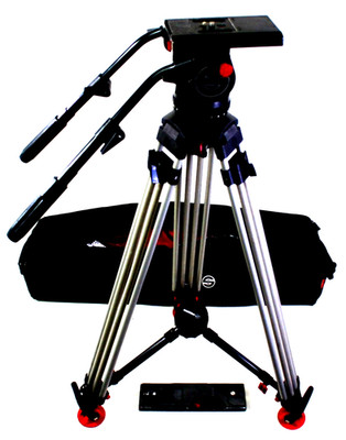 SACHTLER VIDEO V20-I HEAD SYS TWO TELEBARS 7007 MIDSP TDKNOB BAG SERVICED 59Lb 