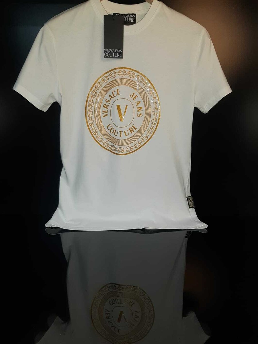 VERSACE JEANS COUTURE LOGO PRINT T SHIRT-WHITE. | eBay