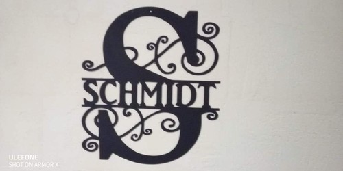 Placa de identificación monograma de la A a la Z de acero de 3 mm de 60 cm-90 cm hecha a mano única - Imagen 1 de 3