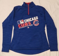 Women's Majestic Chicago Cubs 1/4 Zip Authentic Collection Pullover Sz Small