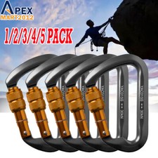 30KN Aluminum Screwgate Locking Carabiner Safety Hook Tree Rock Climbing Clip