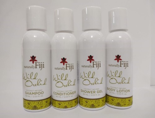 Shampoo, Conditioner, Shower Gel, Lotion-60ml Wild Orchid - Naturally Fiji 4pack