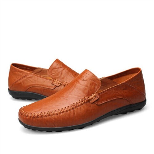 Mocasines sin cordones informales de cuero para hombre zapatos de vestir cómodos para conducir ligeros - Imagen 33 de 42