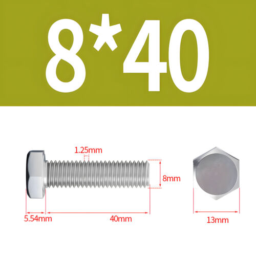 M2 - M12 Hex Head Bolts / Screws A2 304 Stainless Steel DIN 933 Tap 18-8 - Picture 72 of 100