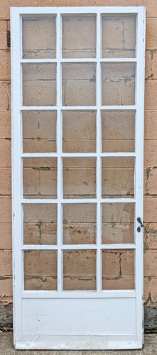 2 avail 36"x94.5x2 Antique Old Wood Exterior French Entry Door Window Wavy Glass - Picture 6 of 14
