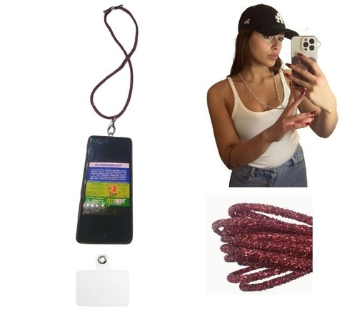 1 Collier Paillettes Am5 6Mm 90Cm Attache Plastique Trasp. Porte Téléphone