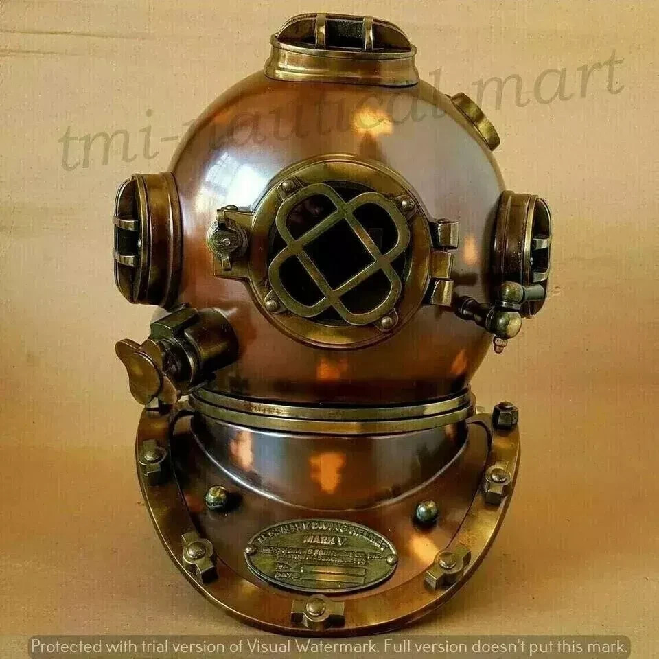 18" Diving Helmet US Navy Mark V Deep Sea Divers Antique Scuba SEA