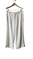 Lauren Ralph Lauren Linen Pants Womens White Wide Leg Trouser Lined Size-12
