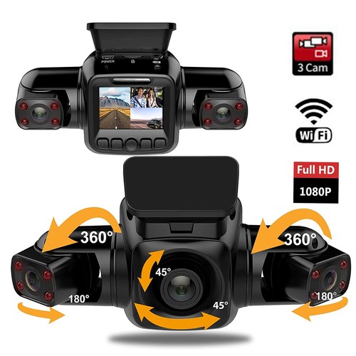 4 Channel Dash Cam 360° Panoramic Driving Recorder HD Car Cameras Night