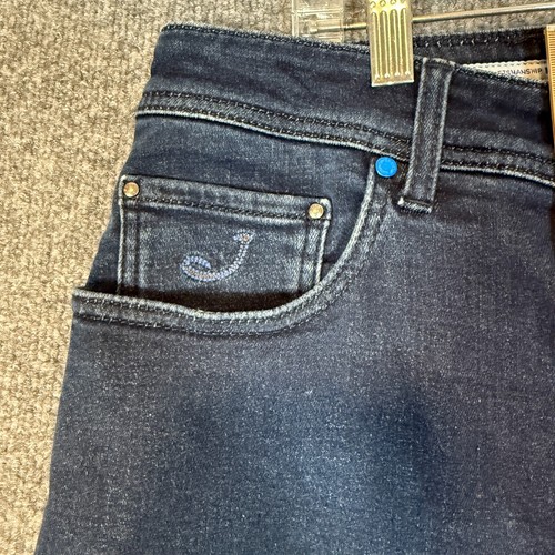 Jacob Cohen Jeans Mens 35 Bard Blue Denim Soft Made In Italy Button Fly Pants - Picture 8 of 15
