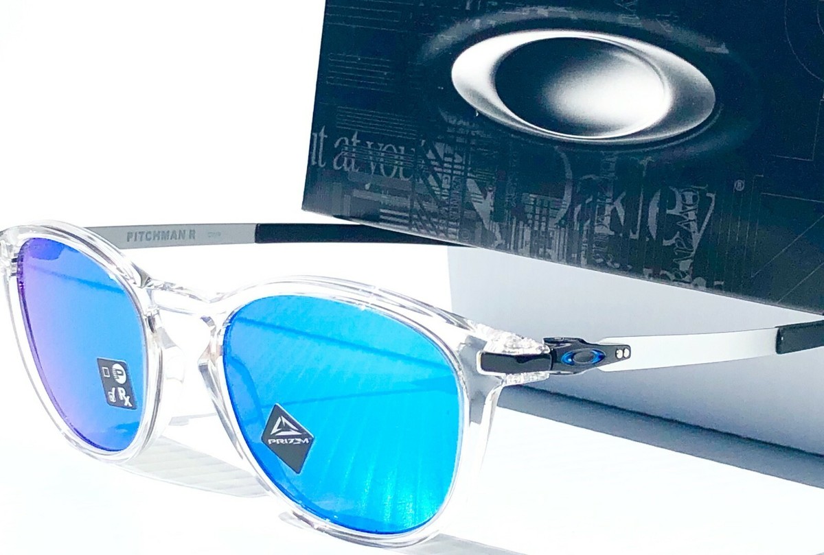 NEW* Oakley Pitchman R CLEAR Crystal PRIZM Sapphire Blue Lens