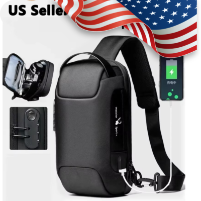 #ad #ad Men#x27;s Waterproof Oxford Multifunction Crossbody Bags Anti theft Shoulder Bags