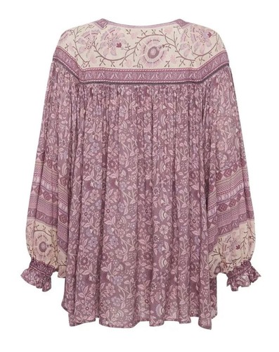 Spell & the Gypsy Collective Dahlia Blouse Top Mulberry Floral Size XS - Picture 7 of 10