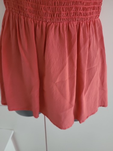 Warehouse Blush Pink 100% Silk Short Flutter Sleeved Blouse Size 8 - Picture 7 of 10