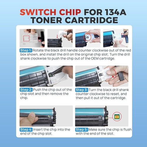 134A Toner Cartridge - (No Chip) Replacement for HP 134A Black Toner Cartridge - Picture 6 of 9