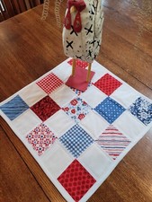 Quilted Table Topper Patriotic Red White Blue 4th of July Table Runner Freedom