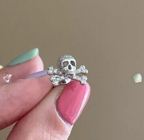 Laborgefertigter Damen-Ohrstecker 1 kt Rundschliff Diamant 14 kt Weißgold vergoldet - Bild 1 von 3