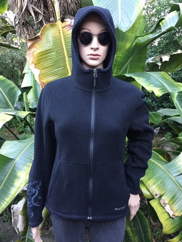 rare MARMOT Floral Fleece Hoodie Zipper 