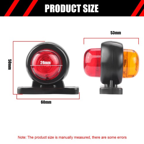 White Red Amber Led Clearance Light Side Marker Trailer Truck Caravan UTE 12/24V - Picture 68 of 77