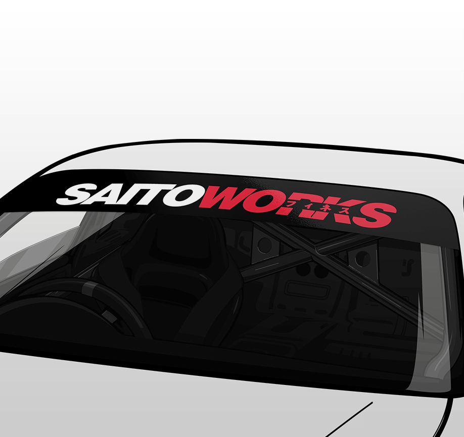 SaitoWorks Premium JDM Sunstrip Windshield Banner Drift Decal eBay