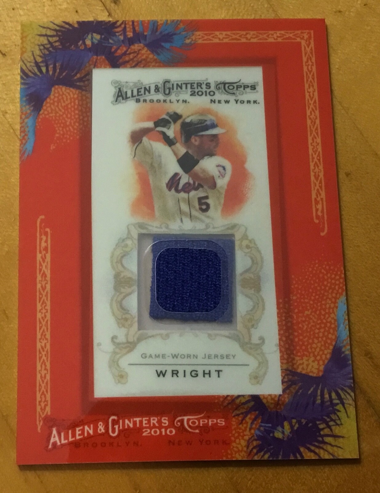 DAVID WRIGHT 2010 Topps Allen & Ginter Relic Blue Jersey Patch - AGR-DWR Mets