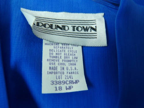 Vintage Around Town Sz 18 WP BLUE DRESS POLY USA V Neck - Picture 3 of 8