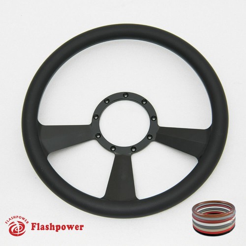 Volante Billet 15.5" Negro Bronceado Medio Envoltura GMC Chevy Malibu GMC GTO - Imagen 4 de 10