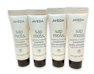 AVEDA Sap Moss Weightless Hydration Shampoo & Conditioner .34oz./10ml LOT OF 4