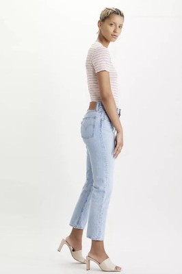 Levi's  denim 501  CROP - High Rise Cropped Jeans Tapered Fit - light blue
