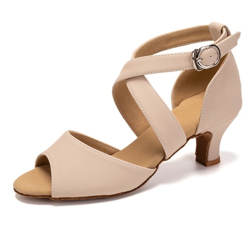 Mujeres Zapatos de Baile Latino de Salón Negros Damas Tango Salsa Jazz Zapatos 5.5/7.5 cm - Imagen 16 de 18