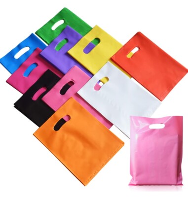 10 Buste Plastica Shoppers Manici a Fagiolo misura 40x15x60 cm